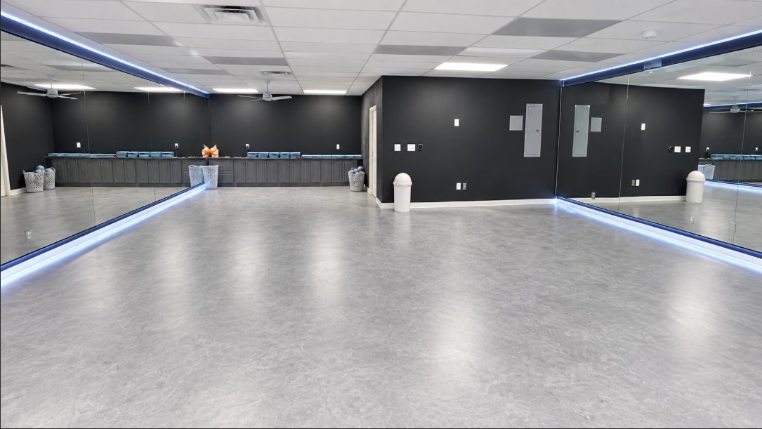 Fitness studio with polished floors — commercial cleaning in Lubbock, TX